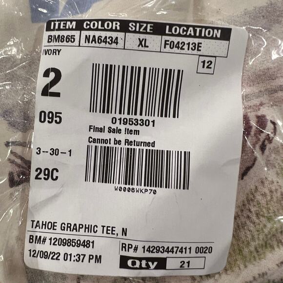 NWT J. Crew Ivory W/Tahoe Ski Resort Graphic Broken-in Jersey T-Shirt - Picture 6 of 9